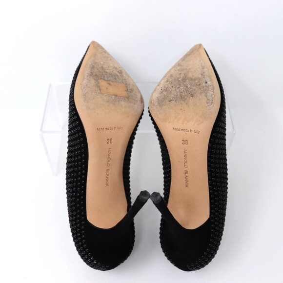 Manolo Blahnik Black Studded Heels - Picture 10 of 12